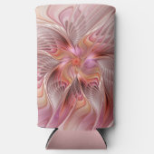 抽象芸術蝶カラフルファンタジーフラクタル スリム缶クーラー (正面)