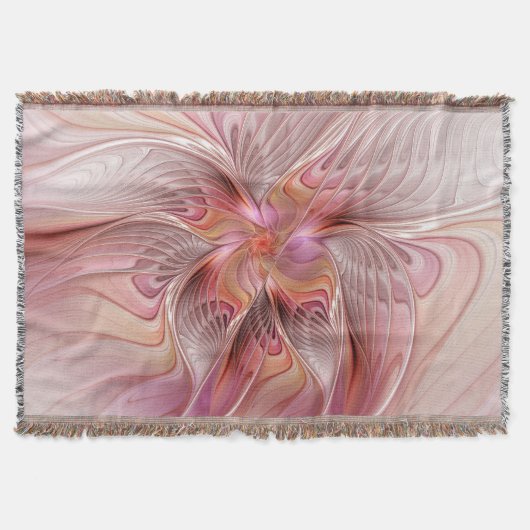 抽象芸術蝶カラフルファンタジーフラクタル スローブランケット (正面)