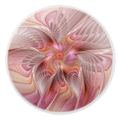 抽象芸術蝶カラフルファンタジーフラクタル セラミックノブ (正面)