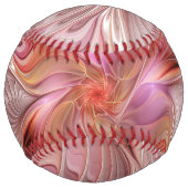 抽象芸術蝶カラフルファンタジーフラクタル ソフトボール (裏面)