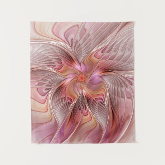 抽象芸術蝶カラフルファンタジーフラクタル タペストリー (正面)