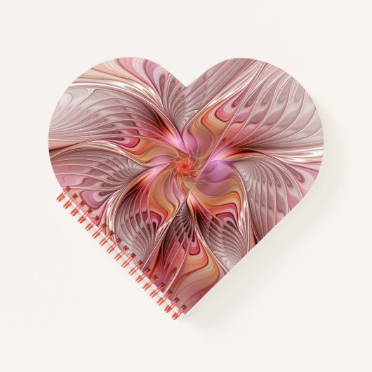 抽象芸術蝶カラフルファンタジーフラクタル ノートブック (正面)