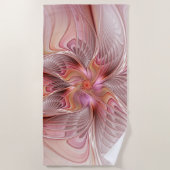 抽象芸術蝶カラフルファンタジーフラクタル ビーチタオル (正面)