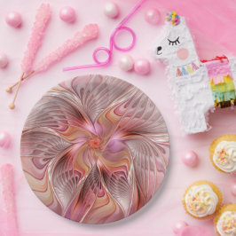 抽象芸術蝶カラフルファンタジーフラクタル ペーパープレート