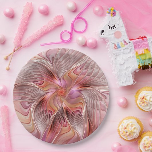 抽象芸術蝶カラフルファンタジーフラクタル ペーパープレート (パーティー)