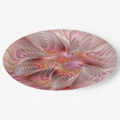 抽象芸術蝶カラフルファンタジーフラクタル ペーパープレート (アングル)