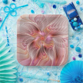 抽象芸術蝶カラフルファンタジーフラクタル ペーパープレート (パーティー)