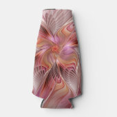 抽象芸術蝶カラフルファンタジーフラクタル ボトルクーラー (正面)