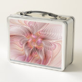 抽象芸術蝶カラフルファンタジーフラクタル メタルランチボックス (裏面)