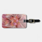 抽象芸術蝶カラフルファンタジーフラクタル ラゲッジタグ (正面横)