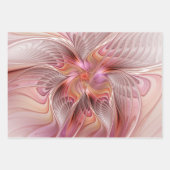 抽象芸術蝶カラフルファンタジーフラクタル ラッピングペーパーシート (正面3)