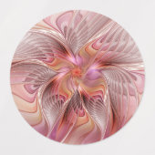 抽象芸術蝶カラフルファンタジーフラクタル ラベル (デザイン2)