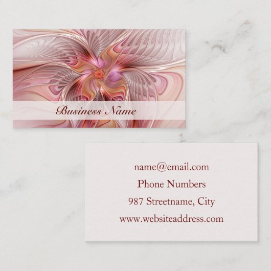 抽象芸術蝶カラフルファンタジーフラクタル 名刺 (正面/裏面)