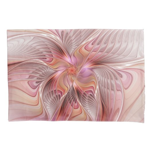 抽象芸術蝶カラフルファンタジーフラクタル 枕カバー (正面)