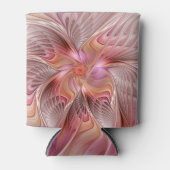 抽象芸術蝶カラフルファンタジーフラクタル 缶クーラー (正面)