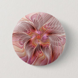 抽象芸術蝶カラフルファンタジーフラクタル 缶バッジ