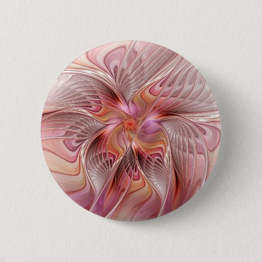 抽象芸術蝶カラフルファンタジーフラクタル 缶バッジ (正面)