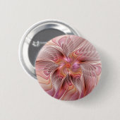 抽象芸術蝶カラフルファンタジーフラクタル 缶バッジ (正面&裏面)