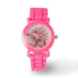 抽象芸術蝶カラフルファンタジーフラクタル 腕時計