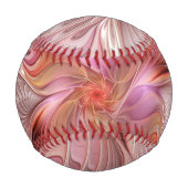 抽象芸術蝶カラフルファンタジーフラクタル 野球ボール (裏面)