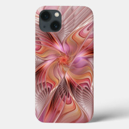 抽象芸術蝶カラフルファンタジーフラクタル iPhone 13ケース