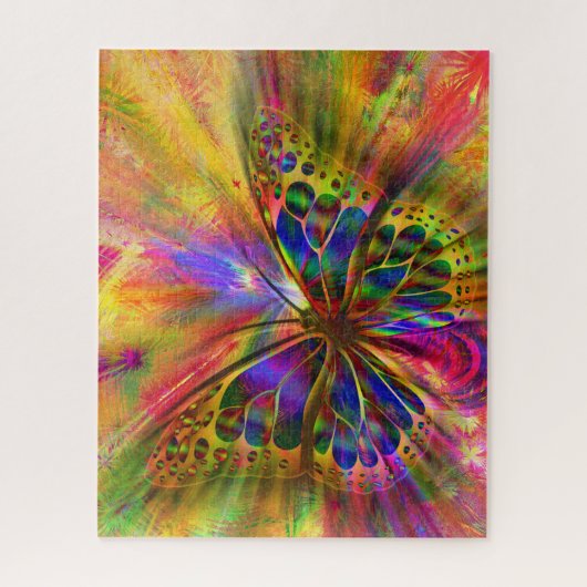 抽象芸術蝶デザイン ジグソーパズル (縦)
