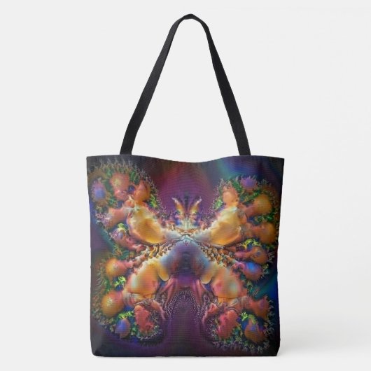 抽象芸術蝶トート トートバッグ (裏面)