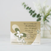 抽象芸術蝶誕生日招待状 招待状 (スタンド正面)