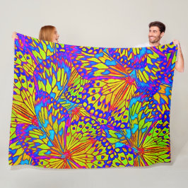 抽象芸術蝶 – モダン フリースブランケット