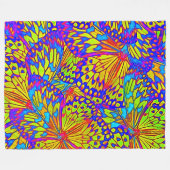 抽象芸術蝶 – モダン フリースブランケット (正面(横))