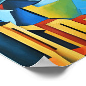 抽象芸術街並み建物超高層ビルアート ポスター (角)