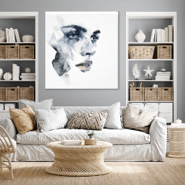 抽象芸術表現主義の女性ポートレート写真 フォトプリント           