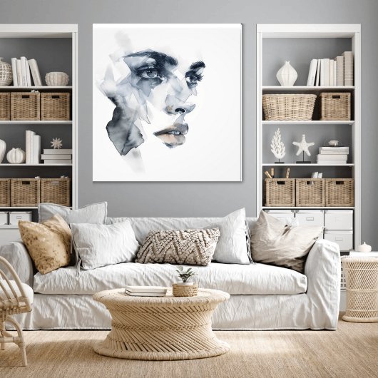 抽象芸術表現主義の女性ポートレート写真 フォトプリント           