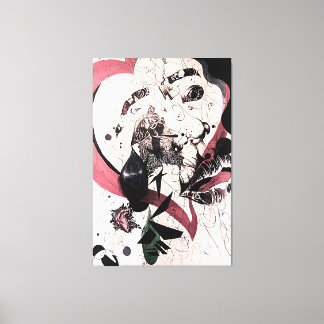 抽象芸術表現主義ウォールアート：ミックスメディア キャンバスプリント