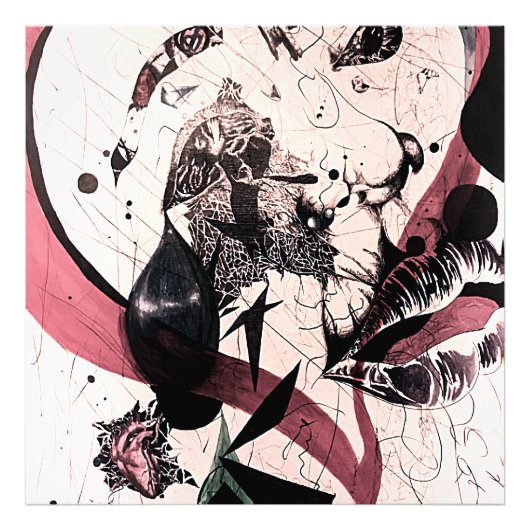 抽象芸術表現主義ウォールアート：ミックスメディア フォトプリント            (正面)