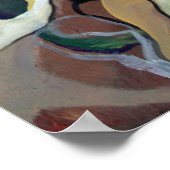 抽象芸術表現主義カオス理論水色 ポスター (角)