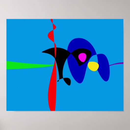 抽象芸術表現主義シンプルデジタルアート ポスター (正面)