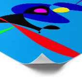 抽象芸術表現主義シンプルデジタルアート ポスター (角)