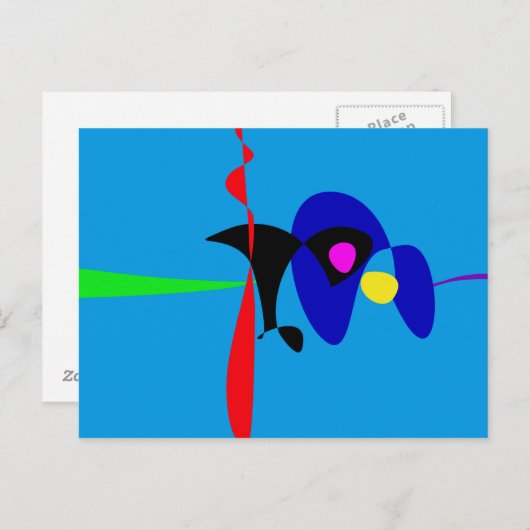 抽象芸術表現主義シンプルデジタルアート ポストカード (正面/裏面)