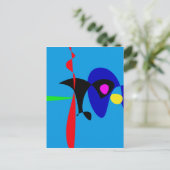 抽象芸術表現主義シンプルデジタルアート ポストカード (スタンド正面)