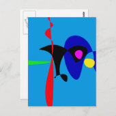 抽象芸術表現主義シンプルデジタルアート ポストカード (正面/裏面)