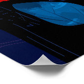 抽象芸術表現主義ハート – アー鮮やかト ポスター (角)