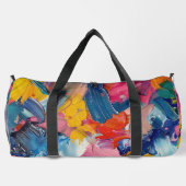 抽象芸術表現主義パ絵を描ターン ダッフルバッグ (裏面)