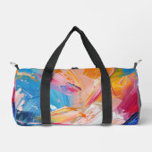 抽象芸術表現主義パ絵を描ターン ダッフルバッグ (正面)