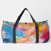 抽象芸術表現主義パ絵を描ターン ダッフルバッグ (裏面)