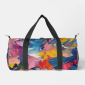 抽象芸術表現主義パ絵を描ターン ダッフルバッグ (正面)