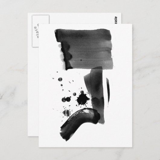 抽象芸術表現主義白黒 ポストカード (正面/裏面)