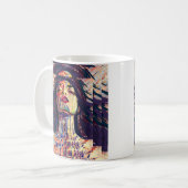 抽象芸術表現豊かな女性 コーヒーマグカップ (正面左)
