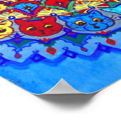 抽象芸術装飾猫ルイワーイン ポスター (角)