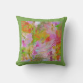 抽象芸術装飾用クッションラッシーピンク春グリーン クッション (正面)